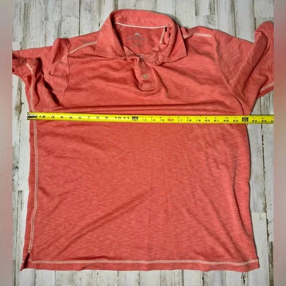 Tommy Bahama Mens XL Polo Golf Shirt Short Sleeve Knit Peach - Picture 4 of 9